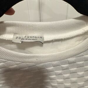 Paper Crane White Boxy Ribbed Sweatshirt